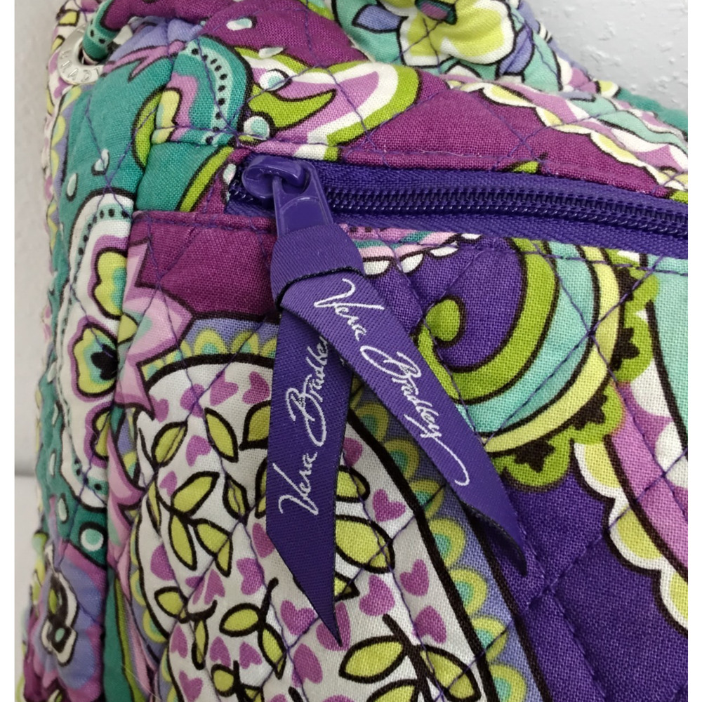 Vera Bradley Quilted Backpack Heather Purple Paisley Print Top Handle #J5585 - Picture 6 of 15